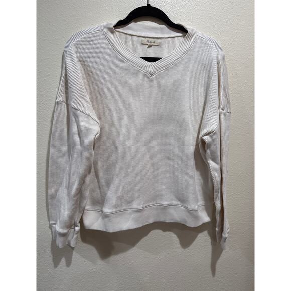 Madewell Waffle Knit Boxy Sweatshirt Tee large - Picture 1 of 4
